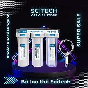 Bộ lọc nước sinh hoạt, bộ ba lọc thô 10 inch Scitech (3 cấp lọc) - Hàng chính hãng