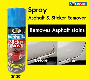 Dung dịch tẩy keo, nhựa đường, băng dính, tẩy decal... Asphalt & Sticker Remover - Bosny B130 - 200 cc - nhập khẩu Thái Lan (tặng kèm khăn lau và khẩu trang bằng vải không dệt)