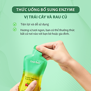 Combo 4 Hộp Nước Uống Bổ Sung Enzyme Chiết Xuất Từ Trái Cây và Rau Củ Hỗ Trợ Tiêu Hoá, Thanh Lọc Cơ Thể Coolvita - Hộp 7 Túi