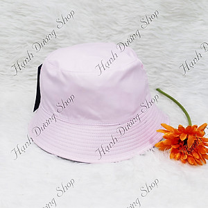 Nón bo cúp vải dù cao cấp đội được 2 mặt in dạ quang hoa cúc có đánh 4 sò xung quanh thời trang