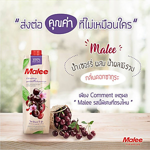 Nước Ép Cherry Và Hỗn Hợp Rau Quả Malee 1L - Nhập Khẩu Thái Lan | Malee 100% Mixed Vegetable and Fruit Juice Cherry 1L