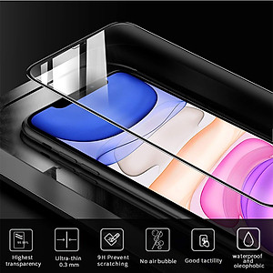 Miếng Dán Kính Cường Lực Cho Iphone 11 Pro Max - Màu Đen - Full Màn Hình - Hàng Chính Hãng