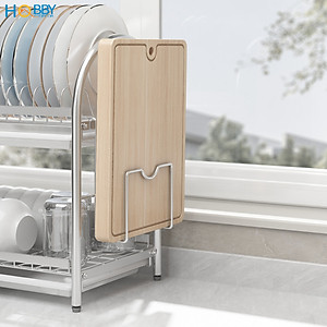 Kệ chén đa năng 2 tầng inox 304 có khay nhựa Hobby home decor KC2K