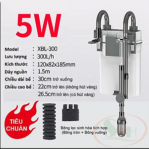 Lọc treo Xiaoli Sunsun XBL 300, 400, 500, 600 kèm hút váng lọc bể cá thủy sinh