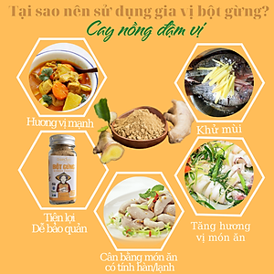 Bột gừng hữu cơ sấy lạnh Dalahouse 50gr - Nguyên màu, nguyên mùi, nguyên vị - Tiện dụng, không tốn công bóc vỏ, giã đập, say nghiền, rửa đồ nghề chế biến