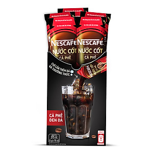 [Tặng 10 lon sữa gấu] Combo 4 hộp nước cốt cà phê NESCAFÉ - CÀ PHÊ ĐEN ĐÁ (4 hộp x 5 gói x 75ml)