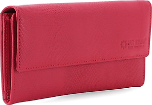 Ví nữ da bò cao cấp Huy Hoàng 3 gấp lửng màu đỏ đô HT3167