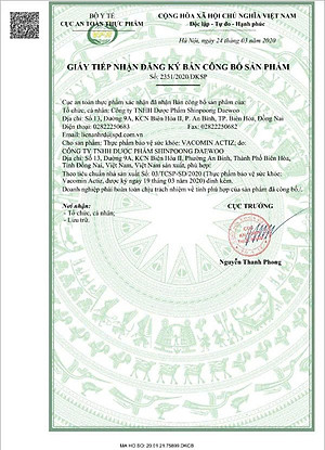 [Hộp 60 viên] Viên Uống VACOMIN ACTIZ Bảo Vệ Sức Khỏe Bổ Sung Vitamin Tổng Hợp, Vitamin Nhóm B, E, C và Kẽm hữu cơ - SHINPOONG PHARMA