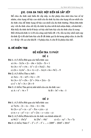 Sách 100 Đề Kiểm Tra Toán 8