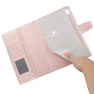 Bao da dành cho Samsung Tab S9 dạng ví có ngăn đựng thẻ, đựng tiền, quai gập hãng HanMan - hàng nhập khẩu