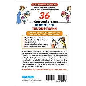 Sách 36 Thói Quen Cần Tránh Để Trẻ Thực Sự Trưởng Thành (Nuôi Dạy Con Kiểu Nhật)