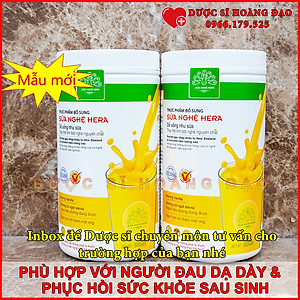 Sữa Nghệ Hera 500g [Chính Hãng-Mẫu mới] - HẾT ĐAU DẠ DÀY và giúp LỢI SỮA cho con bú [Tặng 1 Mặt nạ Saffron sữa ong chúa]