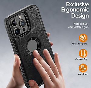 Ốp lưng da khoét táo cao cấp dành cho iPhone 16 / 16 Plus / 16 Pro / 16 Pro Max - Hàng chính hãng