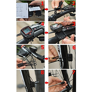 Xe Đạp Đồng Hồ Tốc Độ Máy Tính Với Màn Hình LCD Hiển Thị Kỹ Thuật Số, Xe Đạp Đo Dặm Speedometer Không Thấm Nước Có Dây Đồng Hồ Bấm Giờ, Phụ Kiện Xe Đạp - Hàng chính hãng dododios