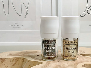 Lọ/ hũ xay tiêu cầm tay thủy tinh Echo Metal - Made in Japan