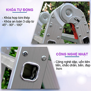 Thang nhôm gấp 4 khúc Nikita Nik44 chân thẳng