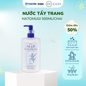Nước tẩy trang dưỡng ẩm và làm sáng da hatomugi 500ml/chai