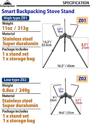 Phụ kiện chân đế khung bếp gas mở rộng Campingmoon Z01