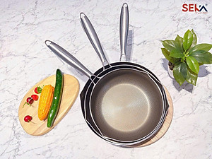 (Model New ) Chảo Sâu Lòng 7 Lớp inox316 TITANIUM SEKA 316S 22cm - 316M 24cm - 316L 26cm - Hàng Chính Hãng