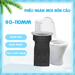 Phụ Kiện Ống Phễu Lắp Thoát Sàn Bồn Cầu Ngăn Chống Mùi Nước Cống Hôi Vi Khuẩn Côn Trùng Thâm Nhập - Đen - 75-90mm