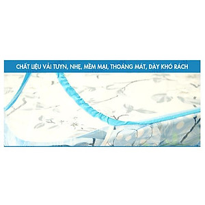 Mùng Chụp Tự Bung Cao Cấp Siêu Dày - thương hiệu A - Màu Xanh Da Trời  + Tặng kèm túi thơm thảo dược