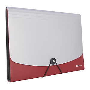 Cặp Tài Liệu A4 13 Ngăn Deli - Đen/Xanh Dương/Đỏ/Xanh Lá - 1 Chiếc - E5558