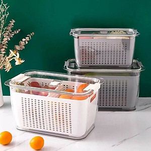 Hộp Đựng Bảo Quản Thức Ăn 2 Lớp 1,7 Lít Và 4,5 Lít Hokori. Hộp Đựng Hoa Quả Trái Cây Cao Cấp Việt Nhật Có Lỗ Thoát Khí , Sản Xuất Theo Tiêu Chuẩn Châu Âu An Toàn Cho Sức Khỏe - Hàng Việt Nam