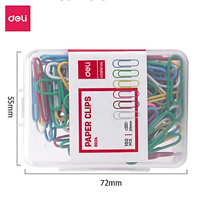 Ghim Vòng Màu #3 Deli, 29Mm - 100 Cái/Hộp, 2 Hộp E0024