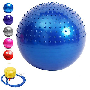 Bóng tập Yoga Nửa Gai + Nửa Trơn 3D -65cm Cao Cấp 1200Gram – Tặng kèm bơm( Hàng Cao Cấp Chính hãng)