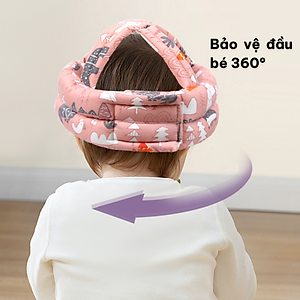 Nón Bảo Vệ Đầu Cho Bé Từ 0 đến 24 Tháng Tập Đi Tập Bò Chống Va Đập Thoáng Khí Êm Ái Dễ Điều Chỉnh - 3 Màu