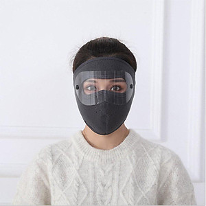 Khẩu trang ninja vải nỉ kính bảo vệ mắt dán gáy che kín tai chạy xe phượt nam nữ - khau trang ni - Xanh có kính