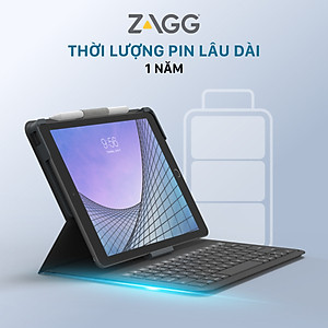 Ốp lưng kèm bàn phím ZAGG Messenger Folio 2 iPad 10.2/10.5" - 103007169 - Hàng chính hãng