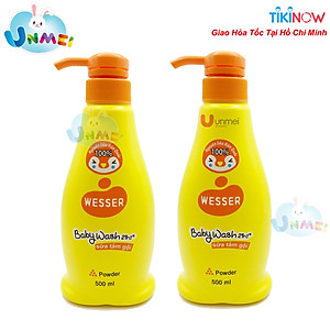 Bộ 2 Chai Sữa Tắm Gội Wesser 2in1 Hương Phấn (500ml x 2) - Cam