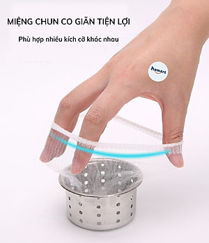 100 Túi Lưới Lọc Rác Bồn Chậu Rửa Chén Bát Có Chun Bo Gom Đựng Rác Tiện Lợi