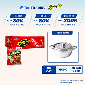 Thùng 30 Gói Mì Ăn Liền Koreno Vị Bò Cay 75g