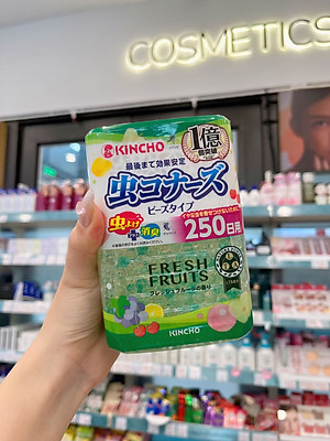 HỘP LÀM THƠM PHÒNG VÀ ĐUỔI MUỖI KINCHO DẠNG HẠT 250 NGÀY (HƯƠNG TRÁI CÂY)