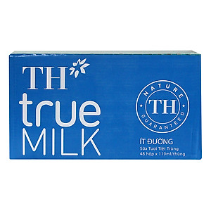 Bộ 12 Lốc 4 Hộp Sữa Tươi Tiệt Trùng TH True Milk Ít Đường (110ml / Hộp)