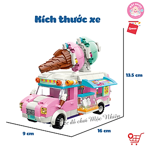 Đồ chơi lắp ráp, xếp hình Qman 2029 - Xe Kem (388 Mảnh Ghép) dành cho bé gái từ 6 tuổi