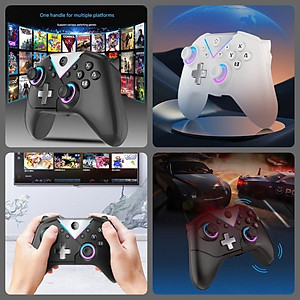 Gamepad tay game Không dây Bluetooth CM617 led RGB cho máy tính, laptop, smartphone, máy tính bảng, máy game hàng nhập khẩu