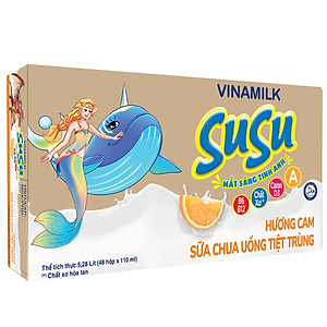 Sữa chua uống hương cam Vinamilk Susu - Thùng 48 hộp 110ml.
