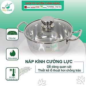 Bộ Nồi Xửng Hấp Quánh Chảo Caro Inox 430 Bếp Từ 3 Đáy 5 Món Fivestar