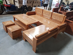 Sofa Góc Nhỏ Gỗ Sồi Mặt Liền GNL-01