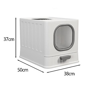 Nhà Vệ Sinh Vuông Cao Cấp Cho Mèo Có Ngăn Kéo Khép Kín Chống Văng Cát Kèm Xẻng