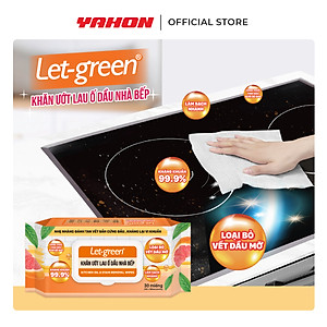 Khăn Ướt Lau Bếp LET-GREEN | Sạch Nhanh Ố Dầu, Kháng Khuẩn Hiệu Quả | 30 Tờ/Bao