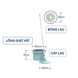 Bộ Lau Nhà Xoay 360 Độ Thông Minh Sunhouse KS-CL235PB