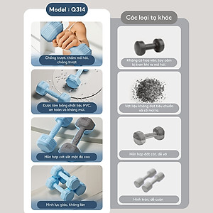 Tạ Tập Tay Nhựa 314 - 1KG Chuyên Tập Gym Yoga Pilates Thể Dục Tại Nhà