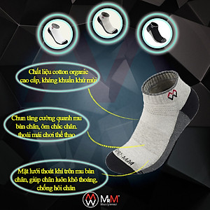 Combo 5 Đôi Tất Vớ Thể Thao, Vớ Đá Banh, Vớ Chạy Bộ Cổ Ngắn, Sợi Cotton Cao Cấp Chống Hôi Chân, Chống Phồng Rộp Chân, Chống Trượt Co Giãn 4 Chiều Mrm Manlywear - MM