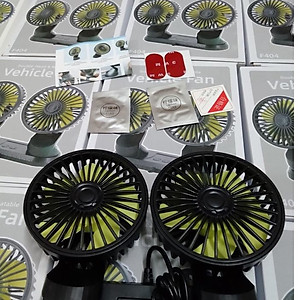Quạt ô tô thông minh, quạt đôi đa năng xe hơi 12v, 24v xoay 360 tiện ích cao cấp mẫu mới loại tốt gió mạnh, phụ kiện ô tô