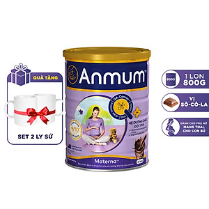 Sữa Bột Dành Cho Mẹ Bầu Anmum Materna Hương Chocolate 800g - Tặng Set 2 ly sứ