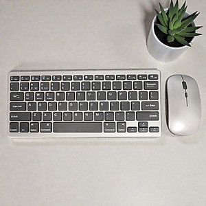 Bàn phím không dây mini W201S - đa kết nối bluetooth 5.0 + 3.0 + Usb wireless 2.4G cho máy tính laptop smartphone hàng nhập khẩu